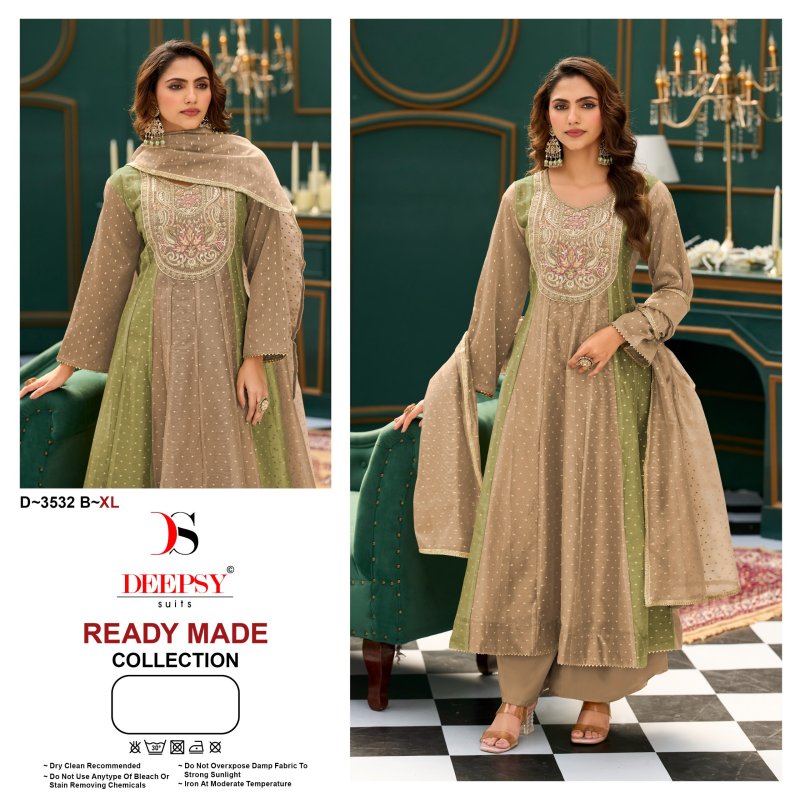 D 3532 A To C By Deepsy Tissue Silk Readymade Suits